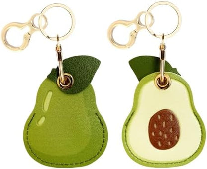 BORKUANA PU Leather Keychain Holder Protective Case Compatible with AirTag