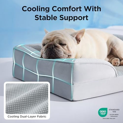 Bedsure Cooling Dog Bed Medium Size Dog with Removable Washable Cover