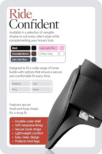 Horze Chicago Rear Fetlock Boots for Horses, Adjustable Horse Tendon Boots