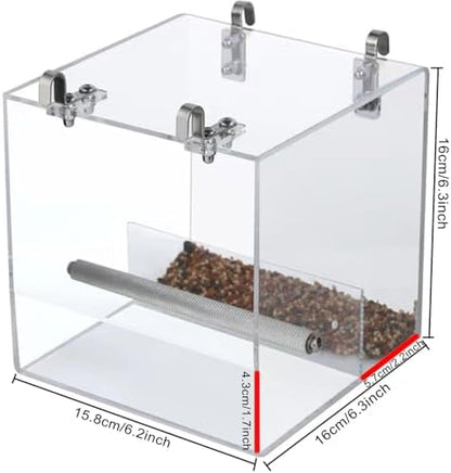 Automatic Acrylic Bird Feeder No Mess Bird Feeder Cage for Small Birds