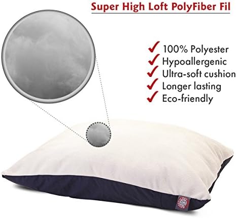 Majestic Pet Rectangle Large Dog Bed Washable – Removable Slipcover Pet Bed – Dog Crate Bed Super Value Pillow Dog Bed – Dog Kennel Bed for Sleeping - Dog Bed Large Breed 36 x 48 Inch – Blue