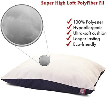 Majestic Pet Rectangle Large Dog Bed Washable – Removable Slipcover Pet Bed – Dog Crate Bed Super Value Pillow Dog Bed – Dog Kennel Bed for Sleeping - Dog Bed Large Breed 36 x 48 Inch – Blue