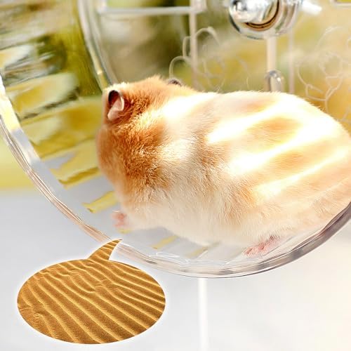 lazYYzal Silent Hamster Wheel, Super-Silent Hamster Exercise Wheels Accessories, Quiet Running Wheels, Adjustable Stand for Hamsters Mice Or Other Small Animals (Ф 6 inch,Transparent)