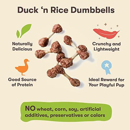 Pet 'n Shape Duck 'n Rice Dumbells - Natural Dog Treats, Duck, 3 Ounce