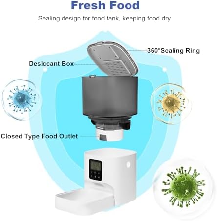 ANDOLL HOME Automatic Cat Feeder, 4L Cat Food Dispenser with 10s Voice Recorder, Pet Feeder up to 8 Meals per Day, Timed Dog Feeder with Dry Food Sealed Ring