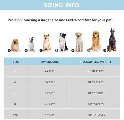 Dog Cooling Mat for Large Dogs, 30"x20" Memory Foam Pet Pad