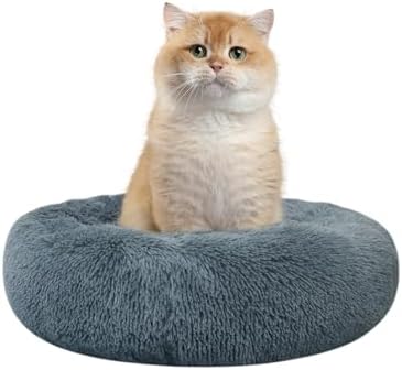 Nisrada Cat Beds for Indoor Cats,15.7 Inch Dog Bed for Small Melium Large Dogs, Washable-Round Pet Bed for Puppy and Kitten with Slip-Resistant Bottom