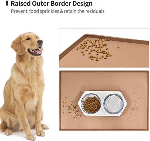 Silicone Dog Food Mat Waterproof Pet Feeding Tray for Medium and Large Dogs