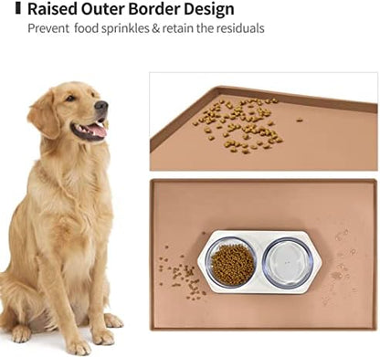 Silicone Dog Food Mat Waterproof Pet Feeding Tray for Large Dogs