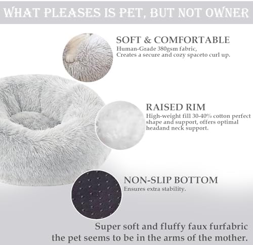 Washable Calming Dog & Cat Bed for Ultra Large Small Medium Size Pet