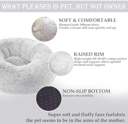 Washable Calming Dog & Cat Bed for Ultra Large Small Medium Size Pet