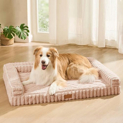 Orthopedic Large Dog Bed Furry Pet Bed, Washable Cover 48''X30''