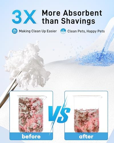 BUCATSTATE Hamster Bedding 70L, Truly 99% Dust-Free Paper Bedding, Blossom