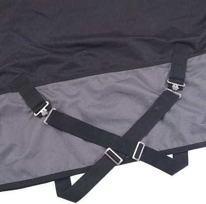 LEAFOREST 1200D Horse Blanket Waterproof Breathable Turnout (no Filling) Standard Neck Horse Sheet Black Grey 75IN