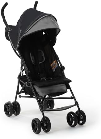 Ingenuity 3D Mini Convenience Stroller – Lightweight Stroller with Compact Fold, Multi-Position Recline, Canopy with Pop Out Sun Visor and More – Umbrella Stroller for Travel and More, Gray