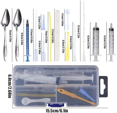 14 pcs Baby Bird Feeding Syringe Set, Small Bird Feeding Hand Feeding Tubes Kit, Parrot Feeder Food Feeding & Watering Supplies for Baby Birds Small Pet