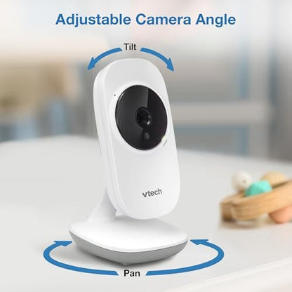 VTech Baby Monitor No WiFi with 2 Cameras – 19-Hour Battery, Patrol Mode for Twins & Two Rooms, 1000ft Range, Auto Night Vision, Two-Way Talk, Temperature Sensor | VM819-2