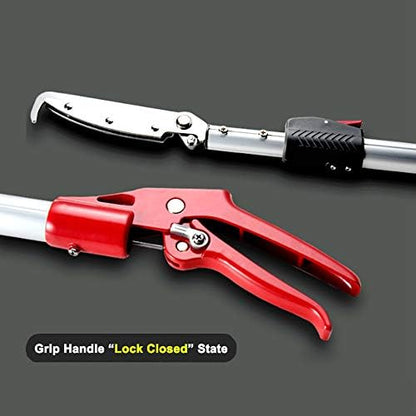 Extendable Snake Tong Reptile Grabber Rattle Snake Catcher Wide Jaw Handling Tool with Lock and Comfortable Grip(Include Snake Bag) (60 inches Extendable Snake Tong)