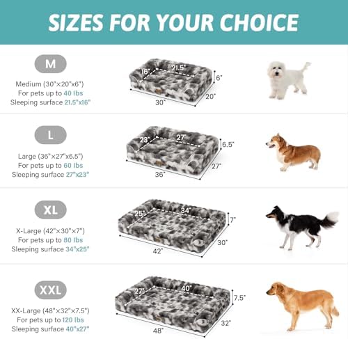 COZY KISS Orthopedic XL Dog Bed for Large Dog, Washable Pet Bed