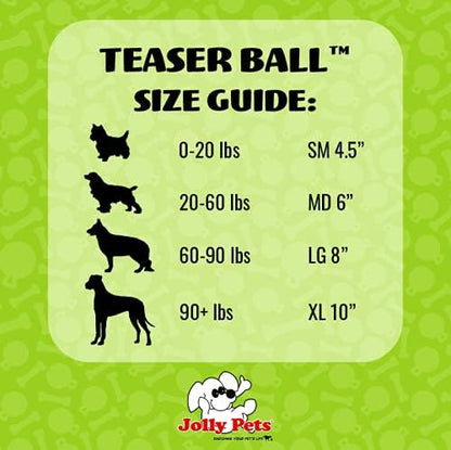 Jolly Pets Teaser Ball Interactive Dog Toy, 8 in Large, Red