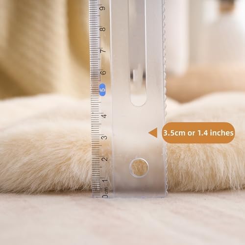 SHENGOCASE 2-Pack 20" Beige Round Faux Rabbit Fur Pet Cat Dog Bed Cushion Pad Mat, Cat Tree Tower Replacement Cushion Pad for Carrier House Cage Crate Kennel Furniture