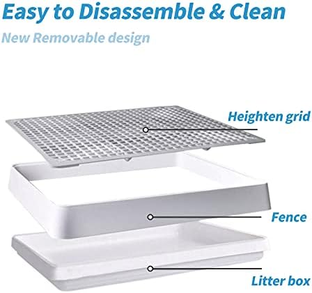 PODOO Rabbit Litter Box – Training Potty Tray for Guinea Pig & Small Pets · Spacious Grid Pan with Low Entrance, Easy-Clean & Odor-Resistant—Helps Keep a Clean Cage and Reduce Mess