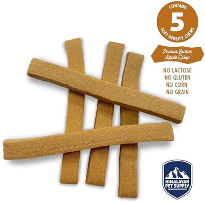 Himalayan Dog Chew PB Apple Crisp Yogurt Sticks | Prebiotic & Probotic Protein Rich | Lactose Free - Gluten Free - Corn Free - Grain Free | USA Made | All Breeds | Droolicious Dog Treats | 5 Pieces