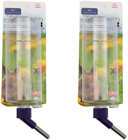 Lixit Standard Cage Water Bottles for Rabbits, Ferrets, Guinea Pigs, Hamsters, Rats, Mice and Other Small Animal's (32 Ounce, Clear Pack of 2)