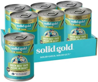 Solid Gold Beef Tripe Wet Dog Food Topper for Picky Eaters, Meal Mix-in 6pk