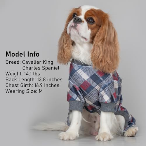 KYEESE Velvet Dog Pajamas for Small Dogs Soft Plaid Onesie Daily Wear