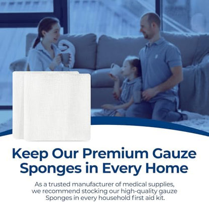 Kingstar 4x4 Inch Gauze Sponges 8-Ply, 800 Count (4 Packs of 200)
