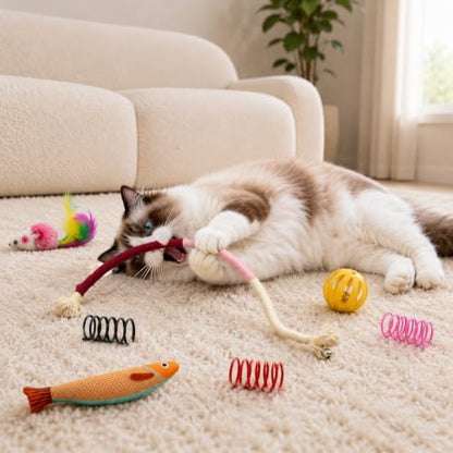 Cat Toys for Indoor Cats, 44 Pack Interactive Cat Toy Set for Kitten