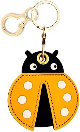 BORKUANA PU Leather Keychain Holder Protective Case Compatible with AirTag