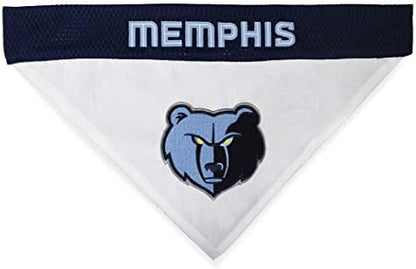 Pets First NBA Dog Bandana - Memphis Grizzlies Reversible Pet Bandana. 2 Sided Home & Away Sports Bandana with a PREMIUM Embroidery TEAM Logo, Small/Medium