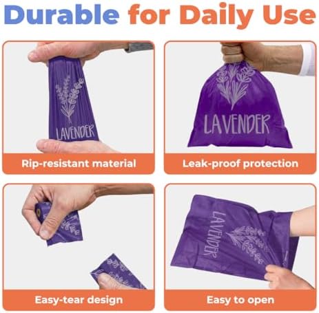 Best Pet Supplies Poop Bags for Dogs - Lavender, 240 Count