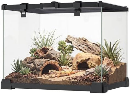 15 Gallon Fully Assembled Glass Reptile Enclosure, 20" x 12" x 14"