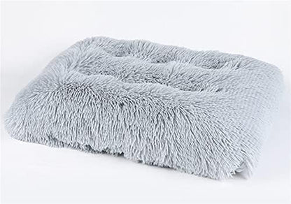 Long Plush Calming Pet Bed Cuddler Pet Bed Light Grey 2XL
