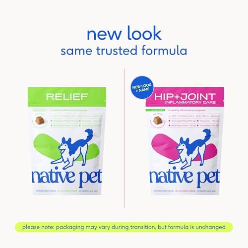Native Pet Inflammatory Care - Pain Relief for Dogs - Green-Lipped Mussel, Turmeric & Collagen for Dogs - Hip and Joint Supplement Supports Healthy Inflammatory Response & Joint Comfort - 30 Chews