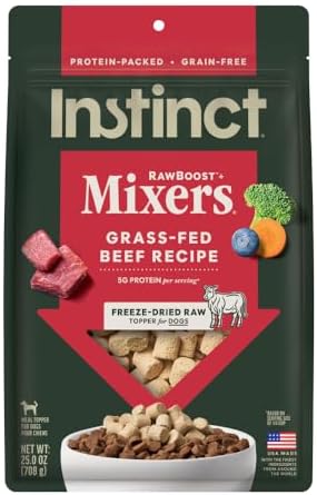 Instinct Freeze Dried Mixers, Dog Food Toppers, Beef, 25 oz. Bag