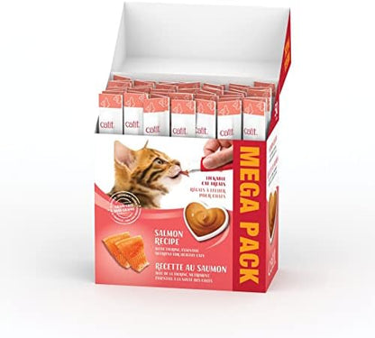 Catit Creamy Lickable Cat Treat, Healthy Cat Treat, Salmon, 50 Pack