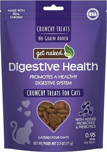 Get Naked Biteables Daily Crunchy Cat Treats for Digestive Health, Chicken Flavor, Made with Real Chicken, DHA and Omega to Support Skin Health, Functional Crunchy Chews, Grain-Free, 6oz