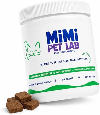 Advanced Dog Probiotics & Prebiotics - 90 Soft Chews - Vet-Formulated for Perfect Poops, Stool Consistency & Immune Support - 5 Probiotic Strains + Digestive Enzymes - Chicken & Bacon