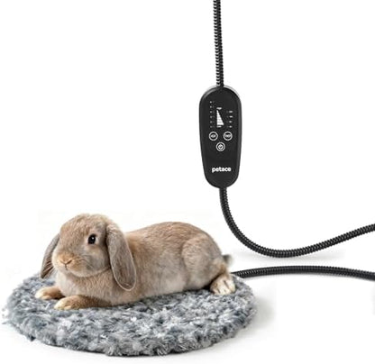 Adjustable Temperature Cat Heating Pad, 11.8"x11.8", 30W, Light Gray