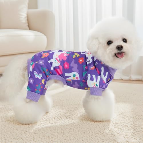 XPUDAC 4 Pack Dog Pajamas for Small Dogs Soft Puppy Clothes Pet Outfits, XS