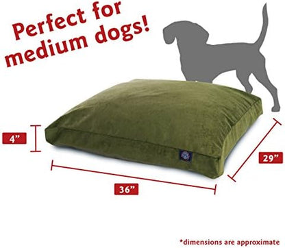 Majestic Pet Rectangular Dog Bed, Medium, 36x29x4 in, Washable, Fern