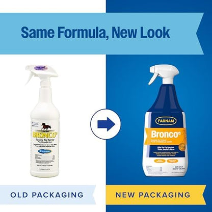 Farnam Bronco E Fly Spray for Horses, Dogs & Premises 32 oz Spray