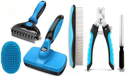 Dog Brush for Shedding,Deshedding Slicker Undercoat Rake Brush for Dog,6PCS