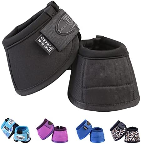 Harrison Howard Horse Bell Boots Overreach Bell Boots No-Turn Bell Boots for Horse-Durable Protective Hoof Boot