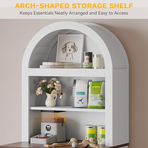 DWVO 70.8in Large Hidden Cat Litter Box Furniture with Shelves