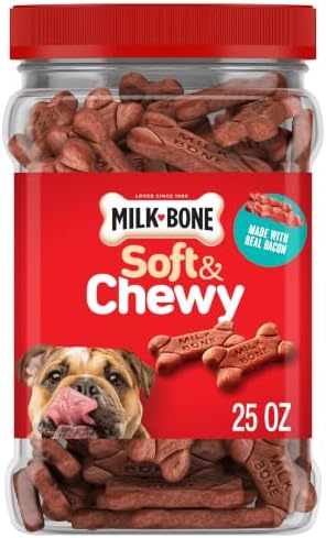 Milk-Bone Soft & Chewy Dog Treats, Made with Real Bacon, 25 Ounce Canister